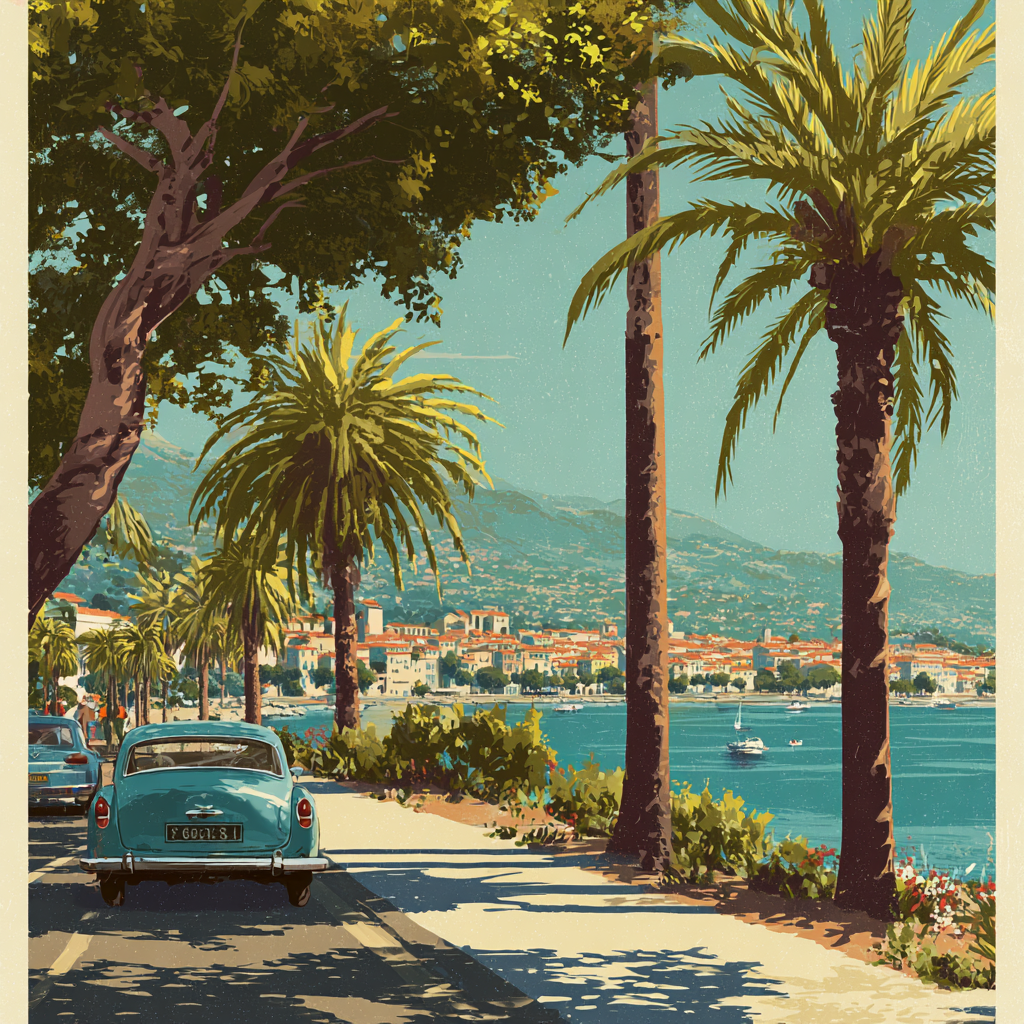 Affiche côte d'azur route 