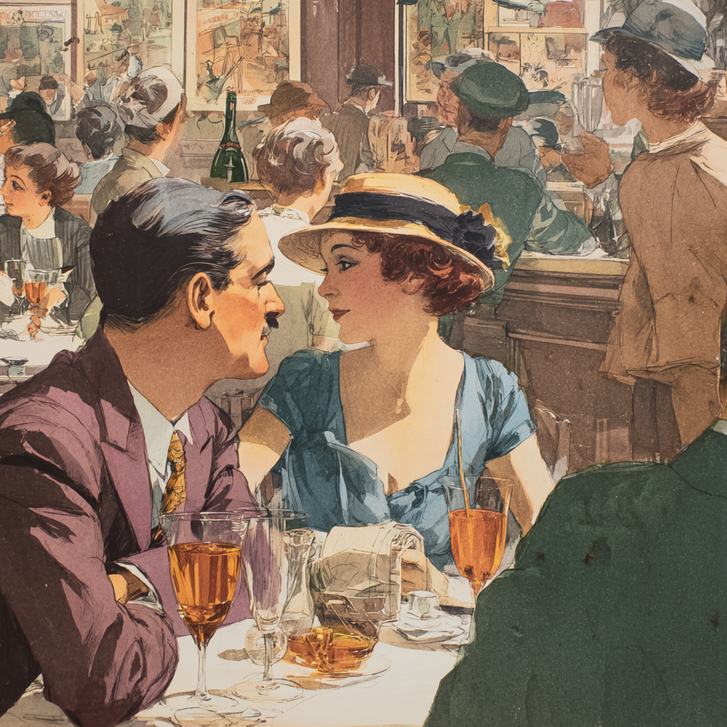 Affiche publicité ancienne française rancard amoureux 