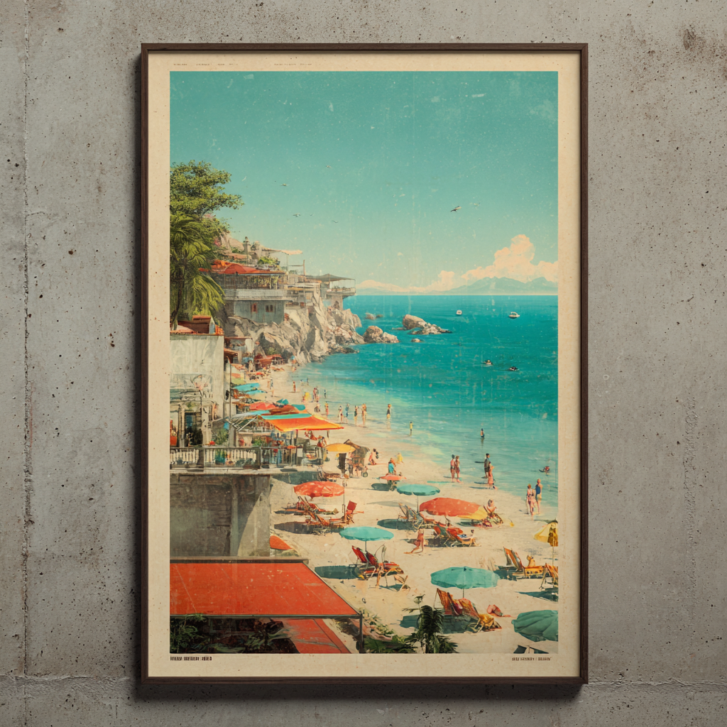 Affiche vintage plage 