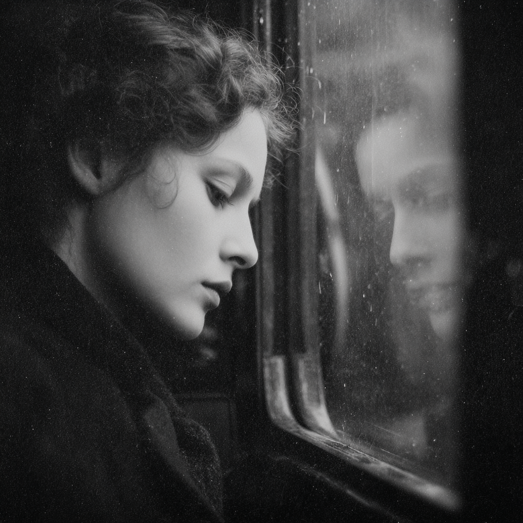 Image historique femme dans un train