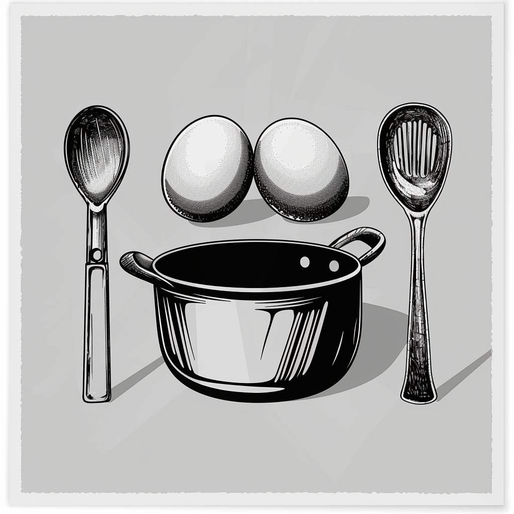 Poster Vintage Cuisine Minimaliste de nourriture