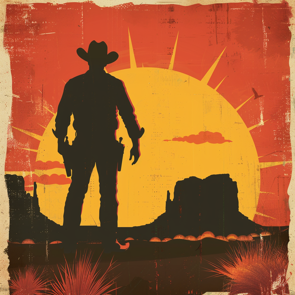 Poster vintage film western des années 50