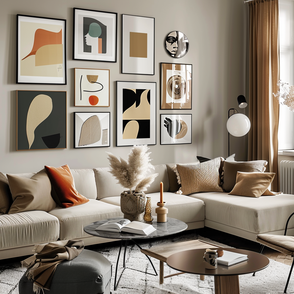 Mur de cadre de poster minimaliste design 