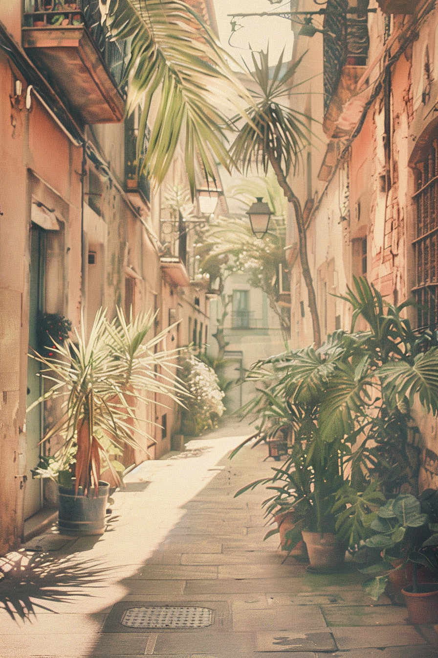 Poster les ruelles de Barcelone