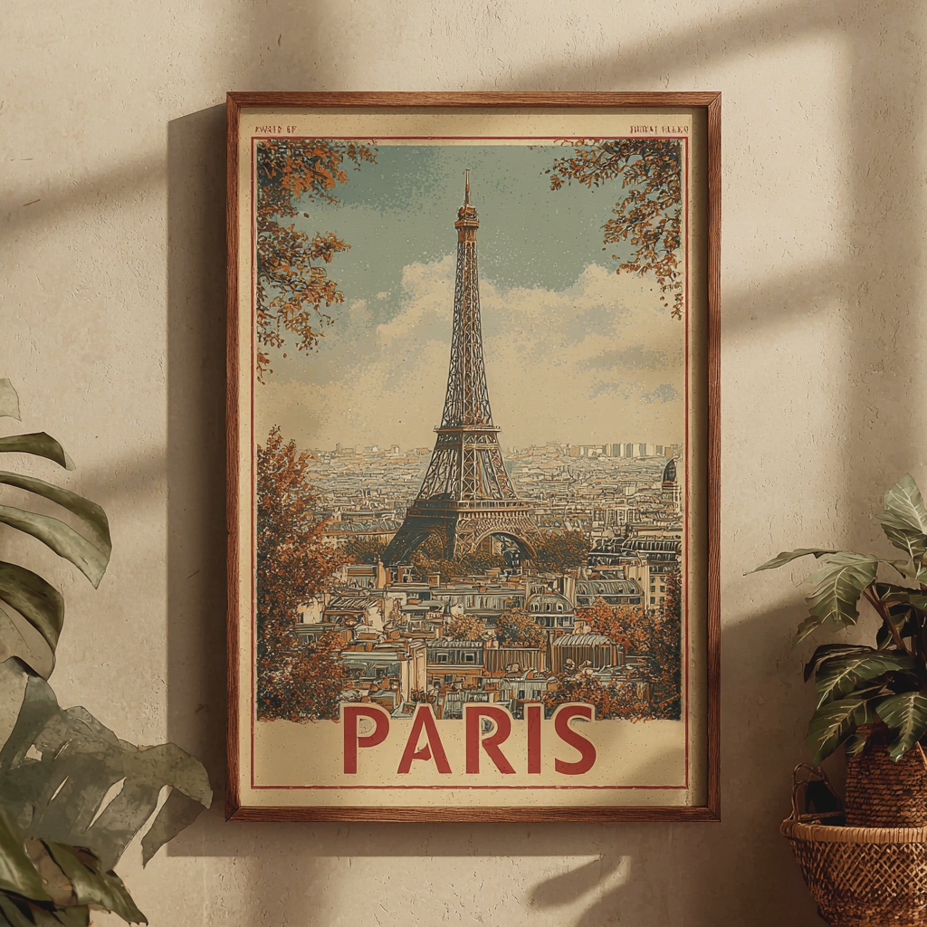 Poster intérieur vintage paris 