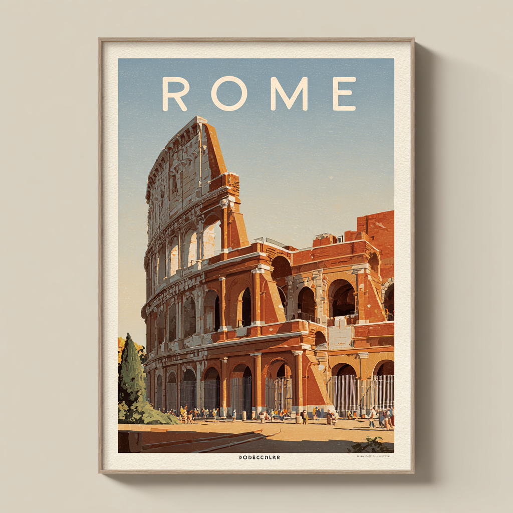 Vintage poster Rome Colosseum