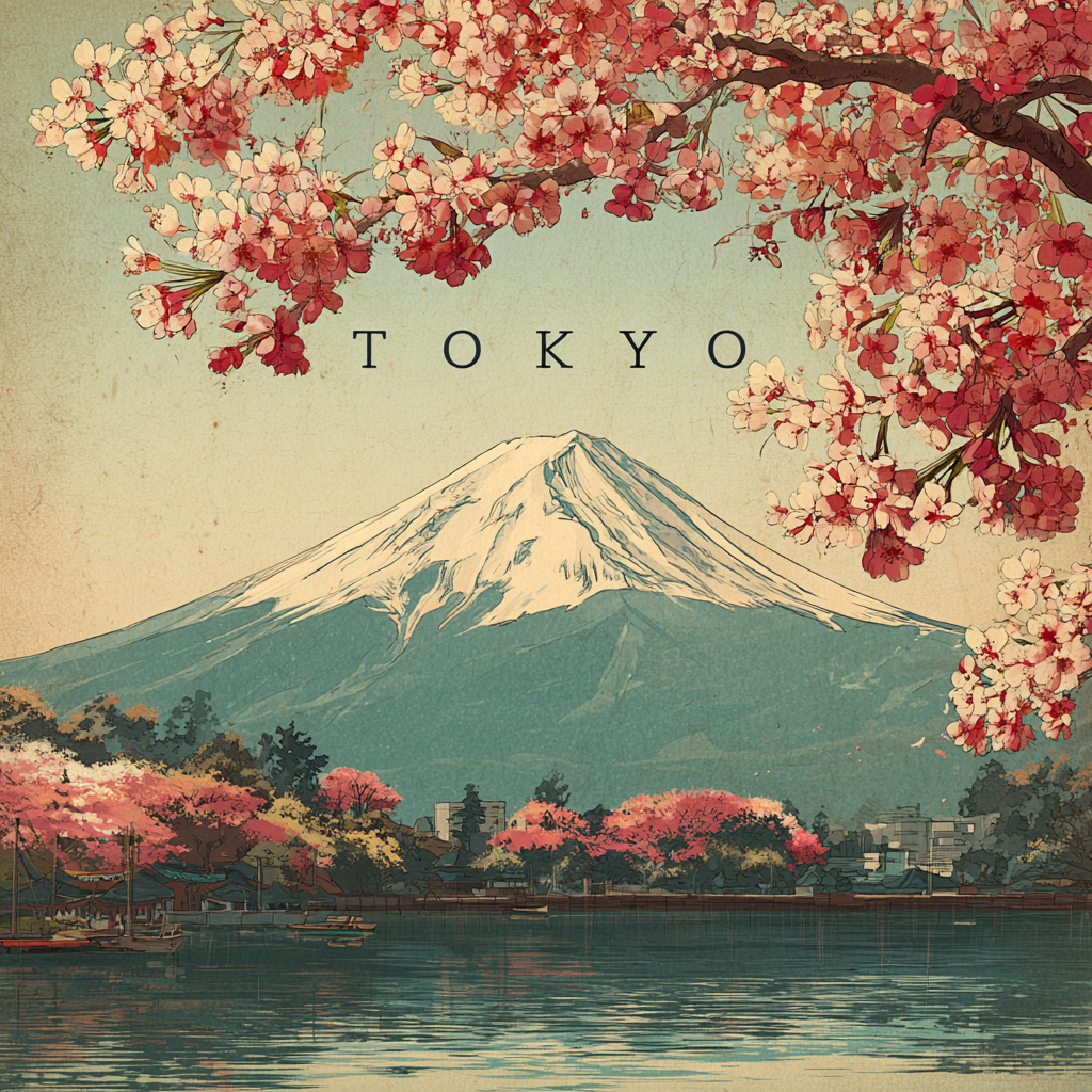 Affiche vintage Mont Fuji