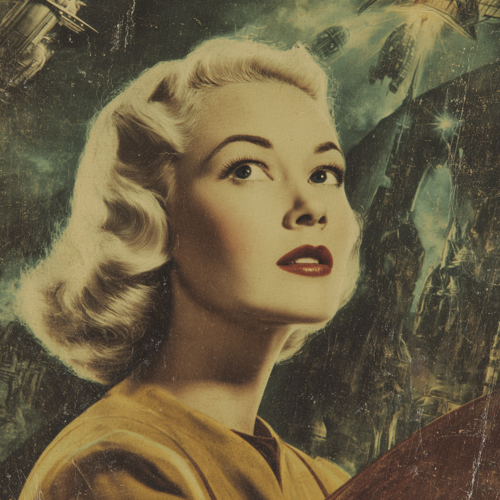 affiche de film vintage illustration acteurs style cinéma ancien