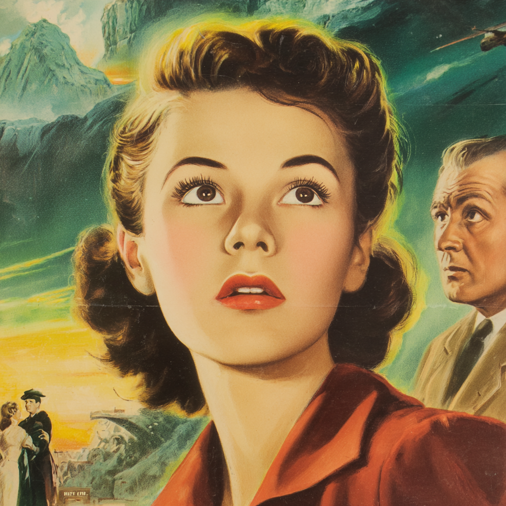 affiche de film vintage illustration cinéma rétro années 1950