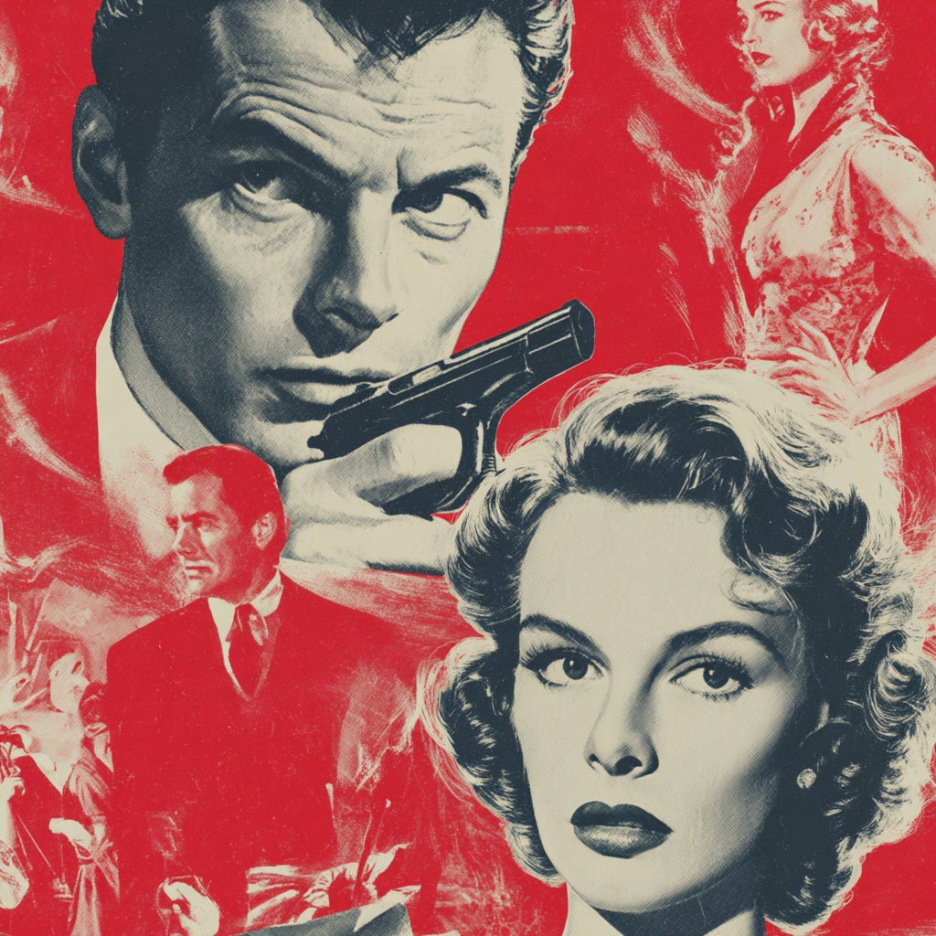 affiche film culte illustration rétro style polar