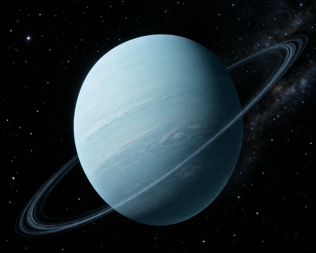 Photo d'uranus avec anneaux 